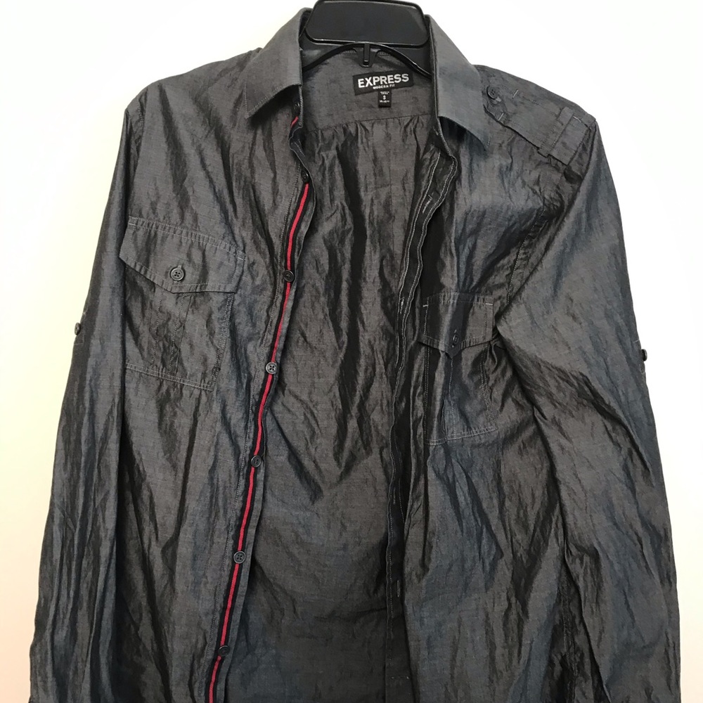 Express Modern Fit Military Dress Shirt S